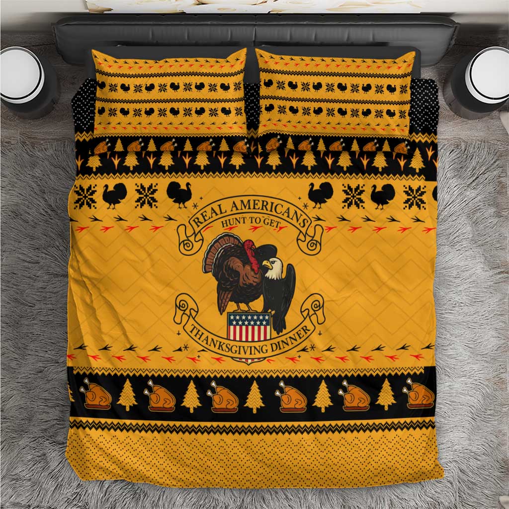 Americans Turkey Hunting Thanksgiving Christmas Bedding Set Xmas Holiday Patterns - Wonder Print Shop