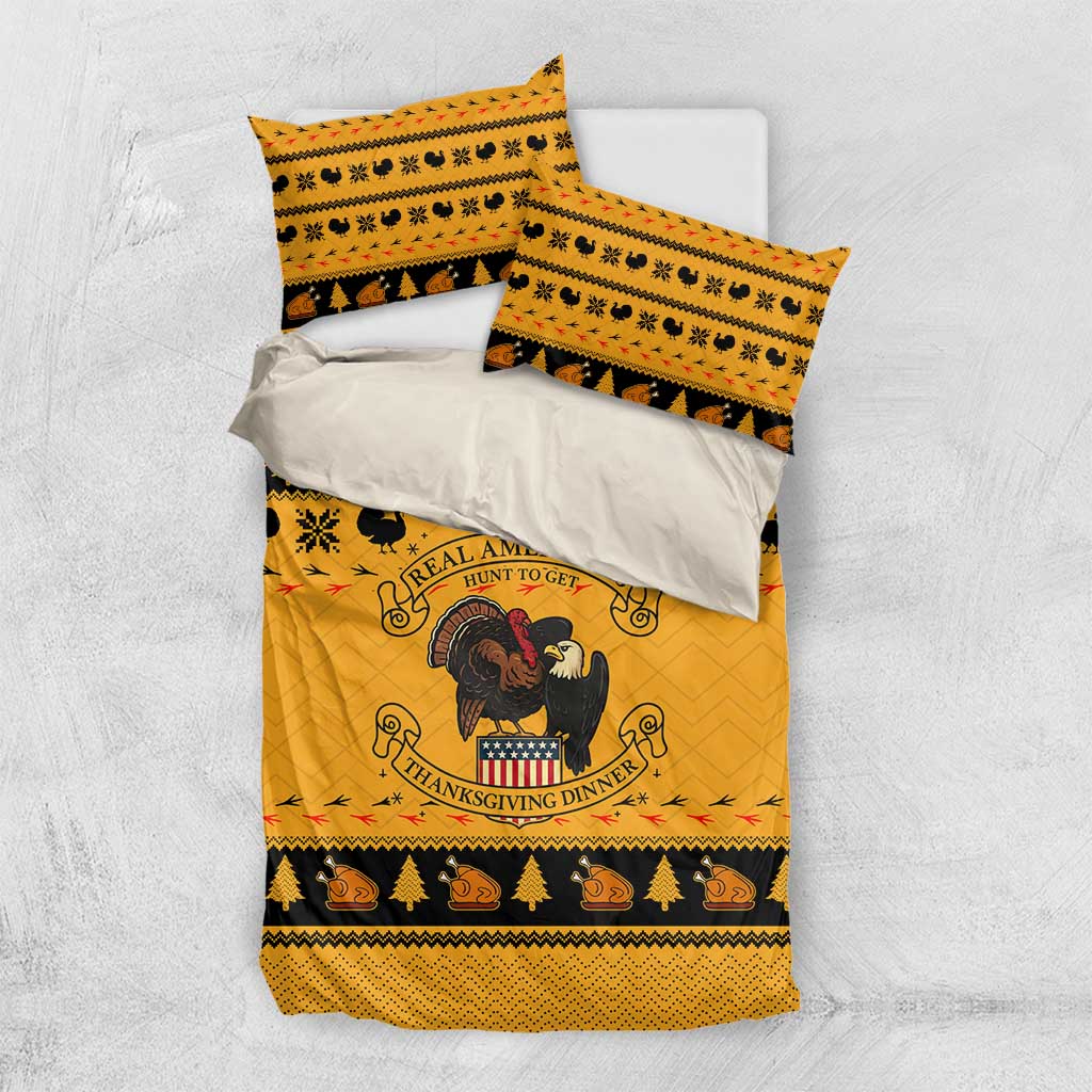 Americans Turkey Hunting Thanksgiving Christmas Bedding Set Xmas Holiday Patterns - Wonder Print Shop