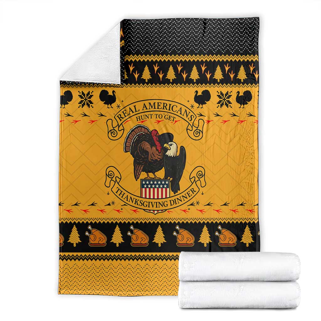 Americans Turkey Hunting Thanksgiving Christmas Blanket Xmas Holiday Patterns - Wonder Print Shop