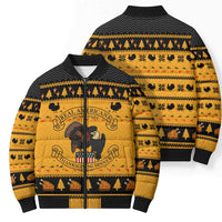 Americans Turkey Hunting Thanksgiving Christmas Bomber Puffer Jacket Xmas Holiday Patterns - Wonder Print Shop
