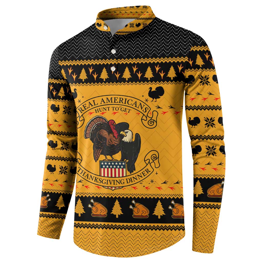Americans Turkey Hunting Thanksgiving Christmas Button Sweatshirt Xmas Holiday Patterns - Wonder Print Shop