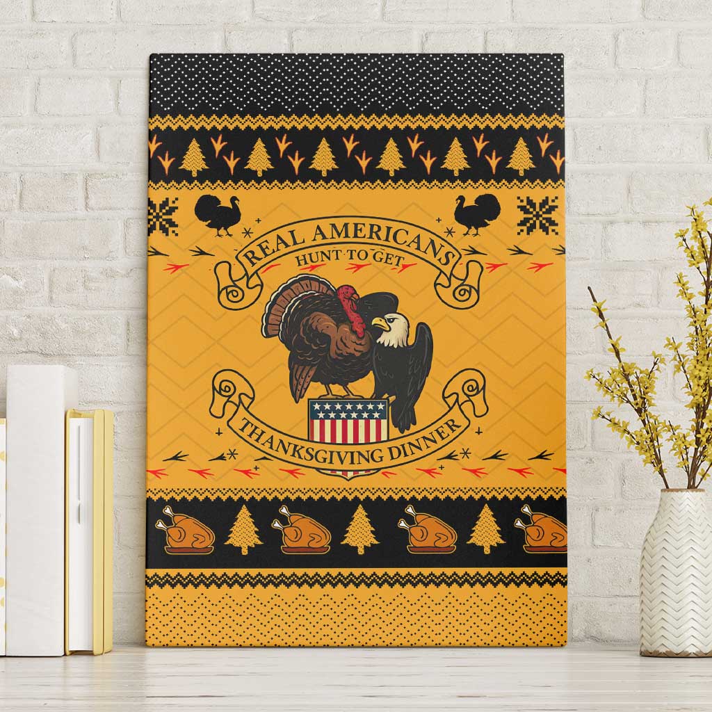 Americans Turkey Hunting Thanksgiving Christmas Canvas Wall Art Xmas Holiday Patterns - Wonder Print Shop