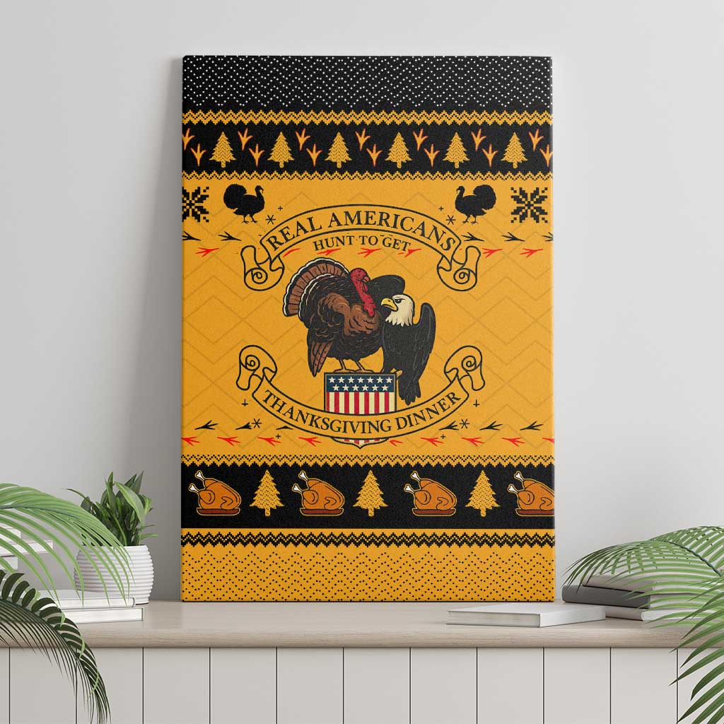 Americans Turkey Hunting Thanksgiving Christmas Canvas Wall Art Xmas Holiday Patterns - Wonder Print Shop