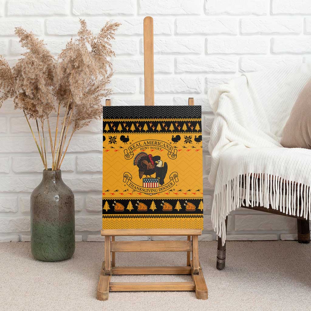 Americans Turkey Hunting Thanksgiving Christmas Canvas Wall Art Xmas Holiday Patterns - Wonder Print Shop