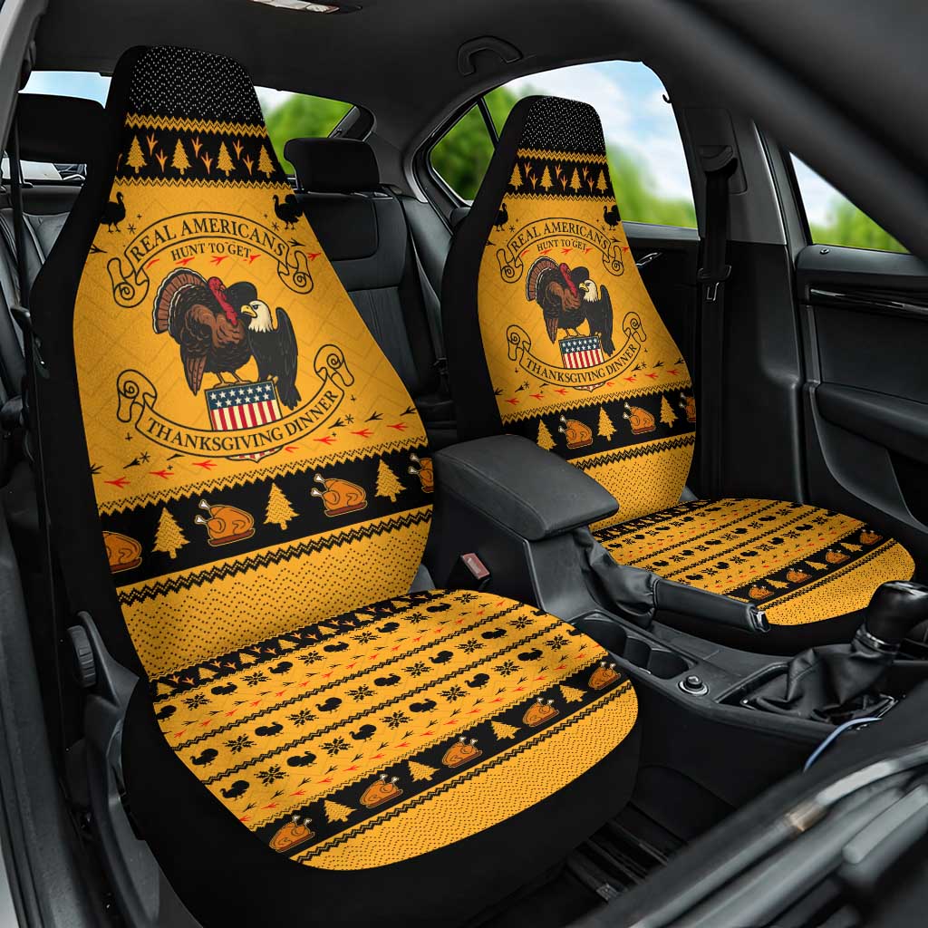 Americans Turkey Hunting Thanksgiving Christmas Car Seat Cover Xmas Holiday Patterns - Wonder Print Shop