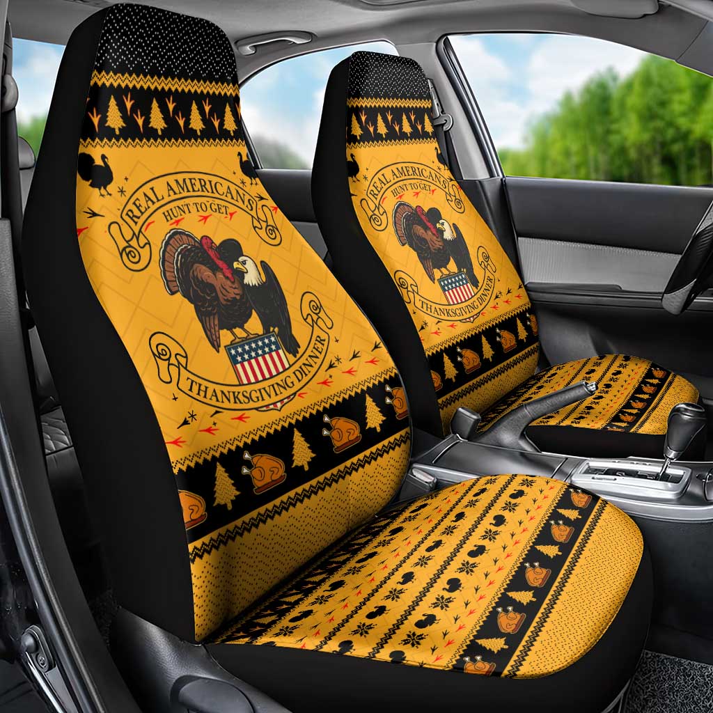Americans Turkey Hunting Thanksgiving Christmas Car Seat Cover Xmas Holiday Patterns - Wonder Print Shop