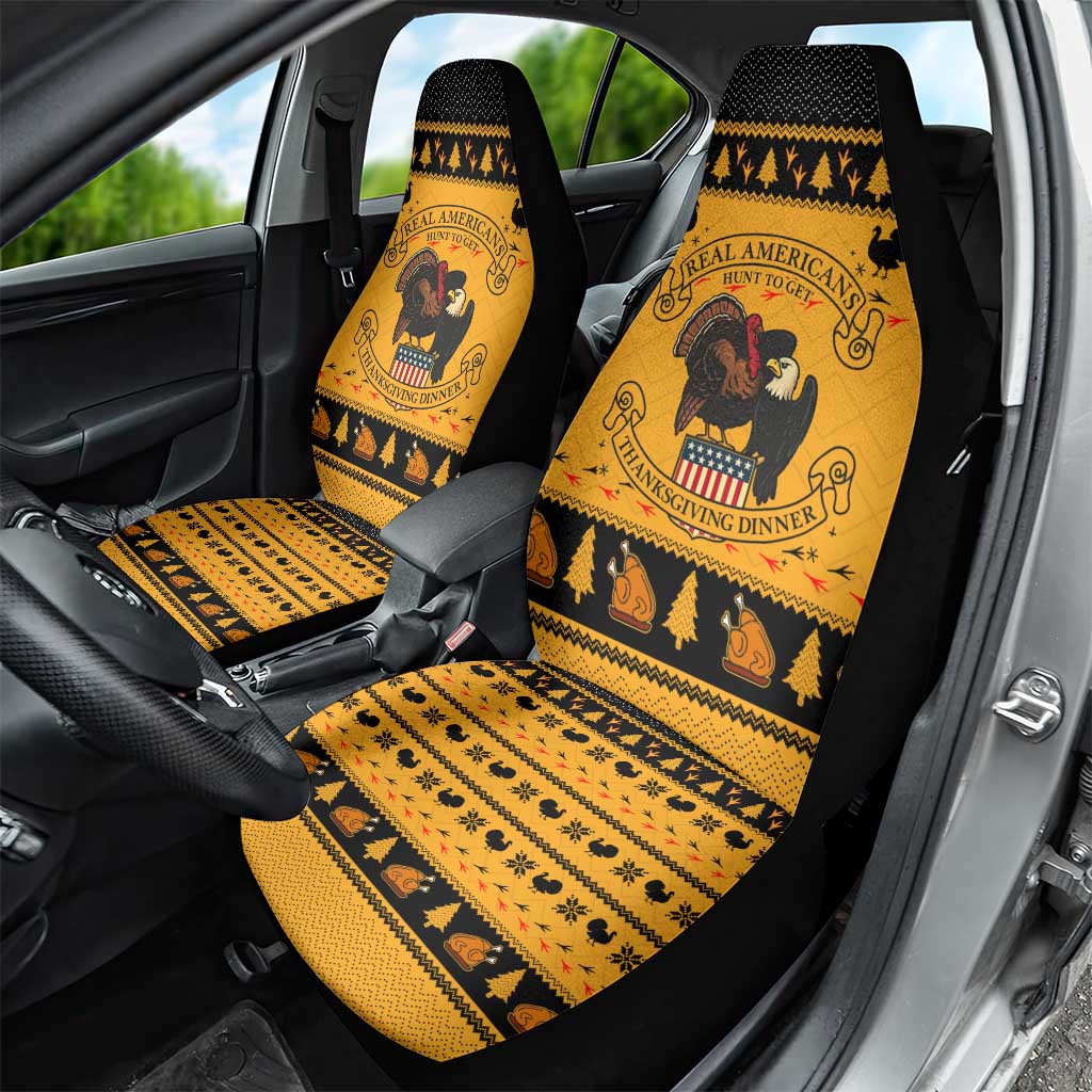 Americans Turkey Hunting Thanksgiving Christmas Car Seat Cover Xmas Holiday Patterns - Wonder Print Shop