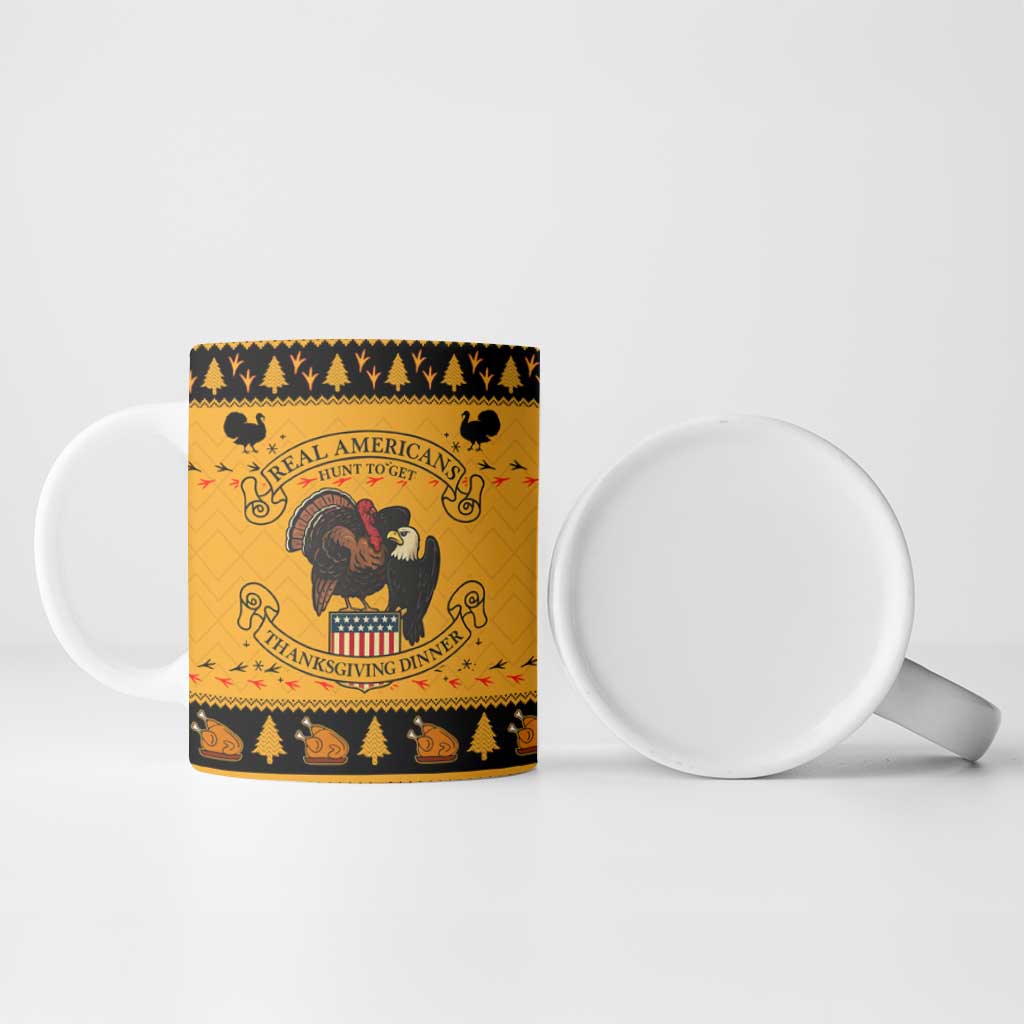 Americans Turkey Hunting Thanksgiving Christmas Ceramic Mug Xmas Holiday Patterns - Wonder Print Shop