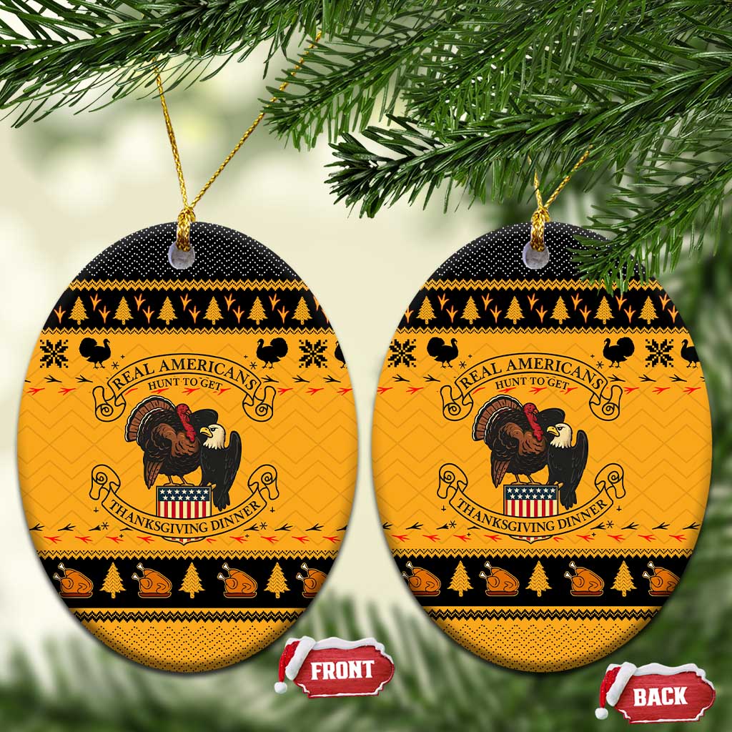 Americans Turkey Hunting Thanksgiving Christmas Ceramic Ornament Xmas Holiday Patterns - Wonder Print Shop