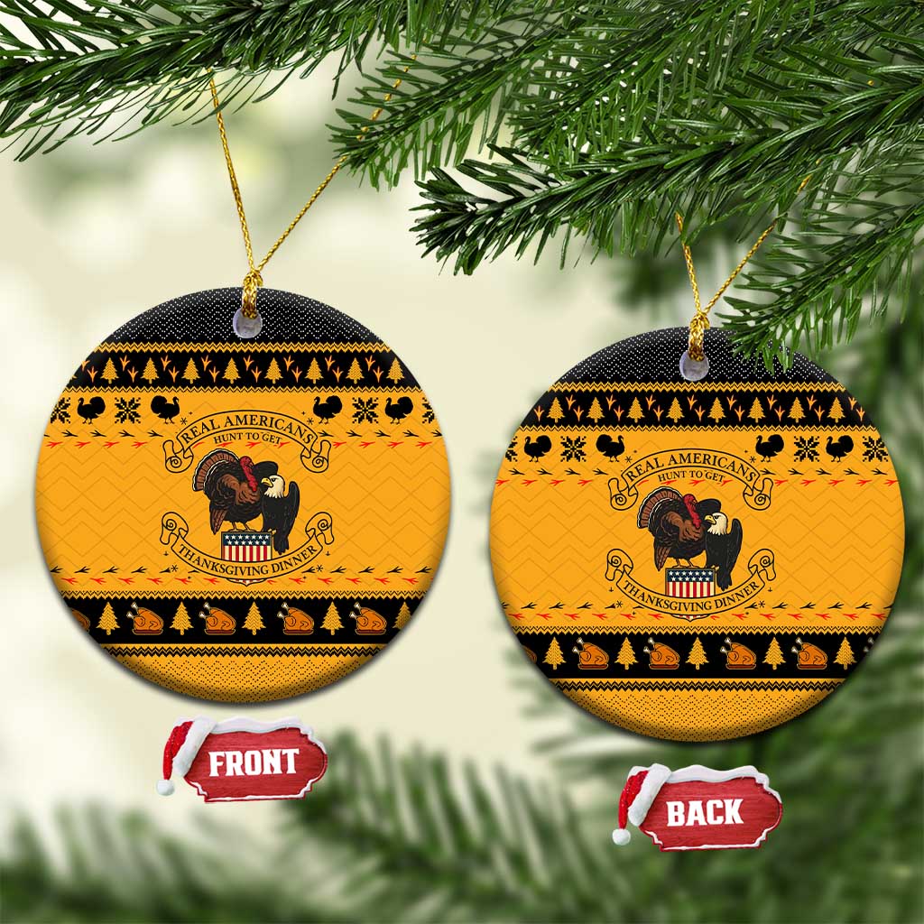 Americans Turkey Hunting Thanksgiving Christmas Ceramic Ornament Xmas Holiday Patterns - Wonder Print Shop