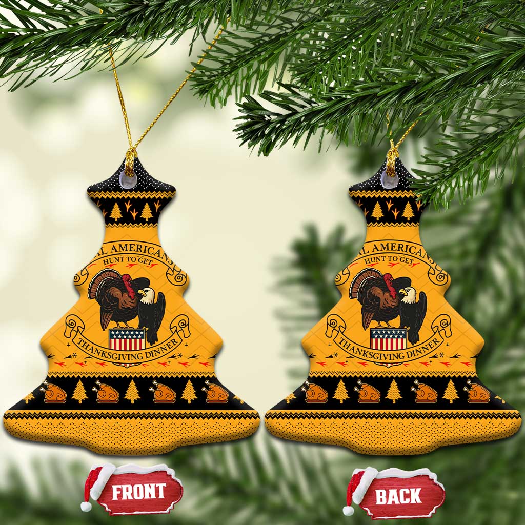 Americans Turkey Hunting Thanksgiving Christmas Ceramic Ornament Xmas Holiday Patterns - Wonder Print Shop