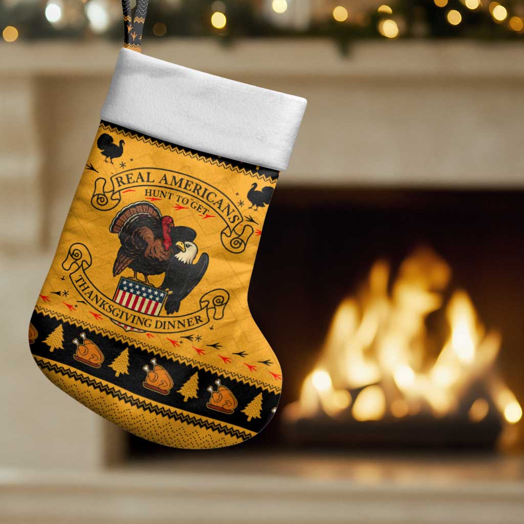 Americans Turkey Hunting Thanksgiving Christmas Stocking Xmas Holiday Patterns - Wonder Print Shop