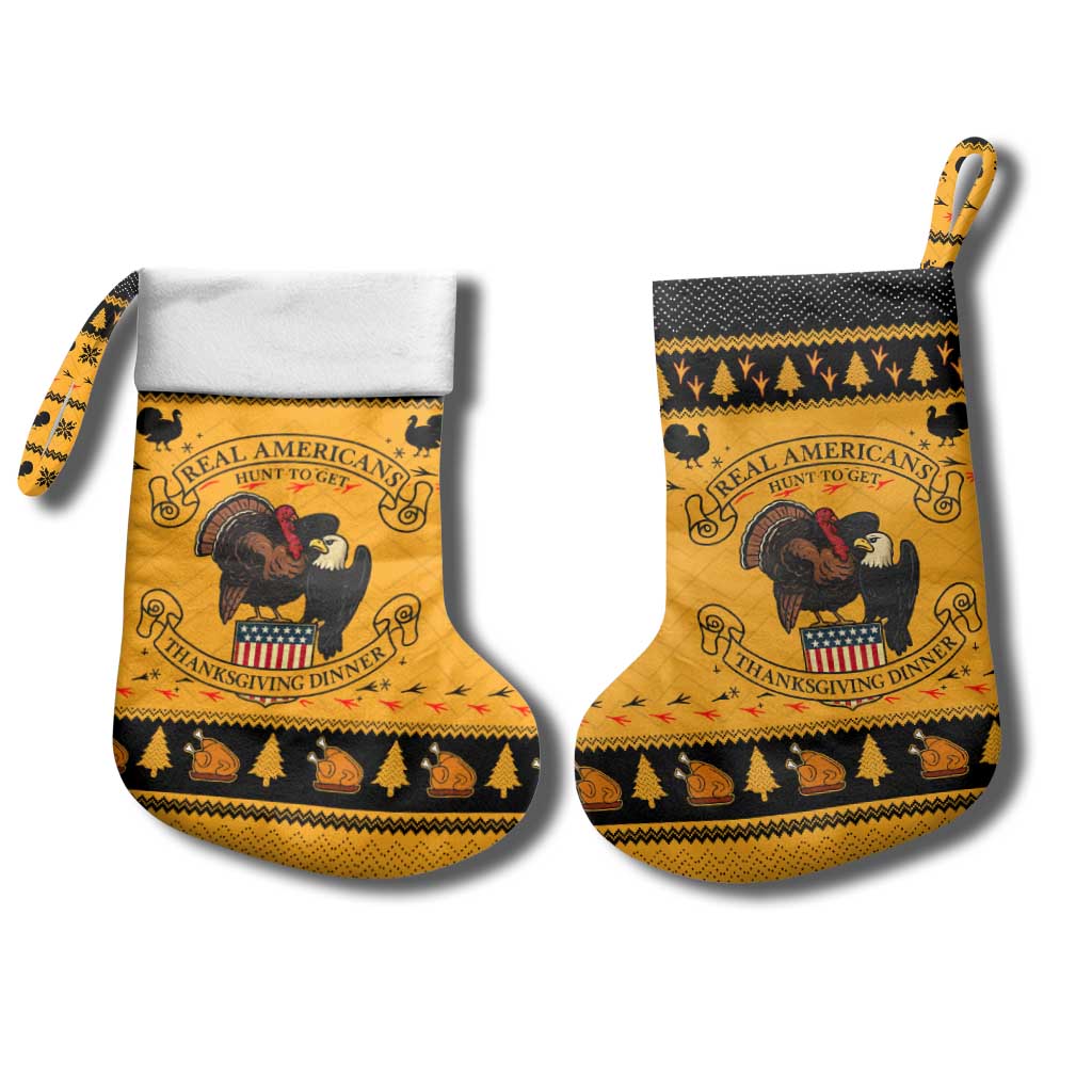 Americans Turkey Hunting Thanksgiving Christmas Stocking Xmas Holiday Patterns - Wonder Print Shop