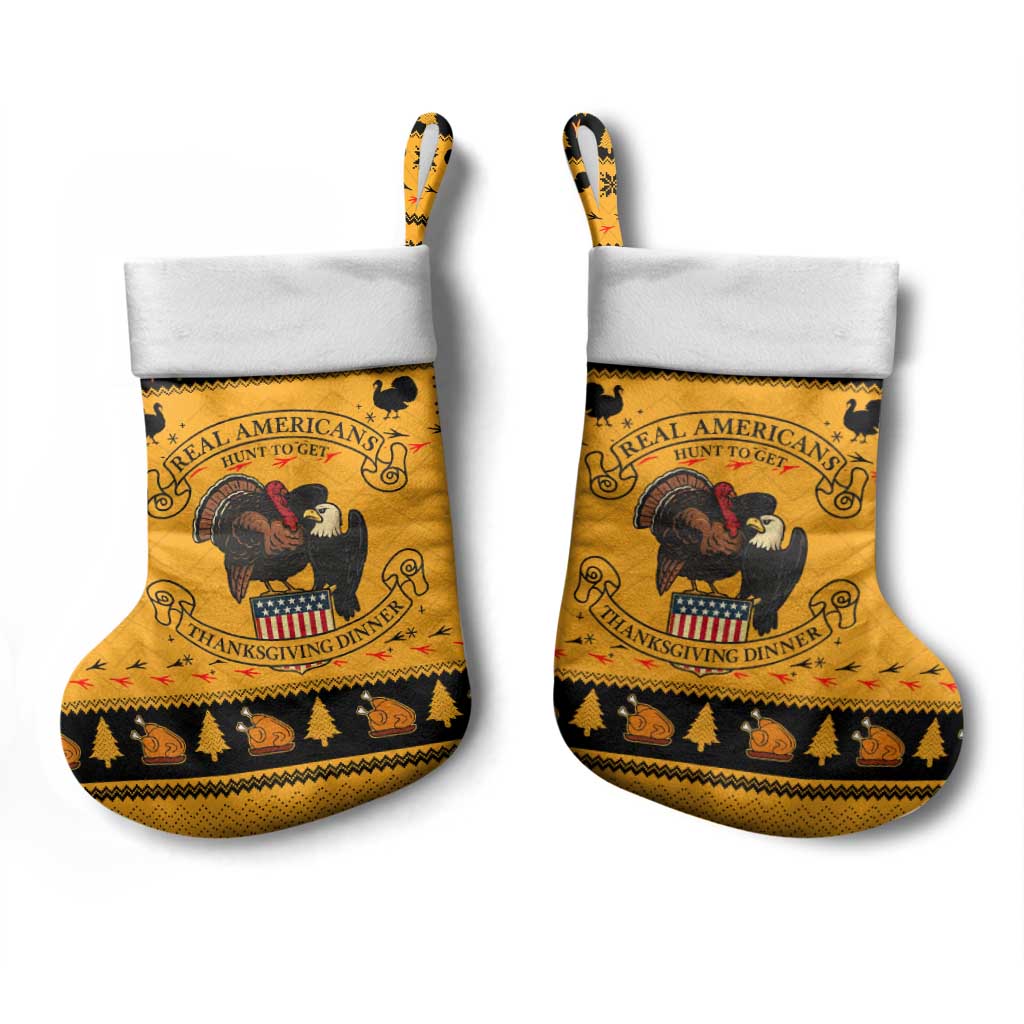 Americans Turkey Hunting Thanksgiving Christmas Stocking Xmas Holiday Patterns - Wonder Print Shop