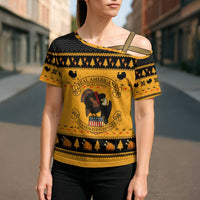 Americans Turkey Hunting Thanksgiving Christmas Cross Shoulder Shirt Xmas Holiday Patterns - Wonder Print Shop
