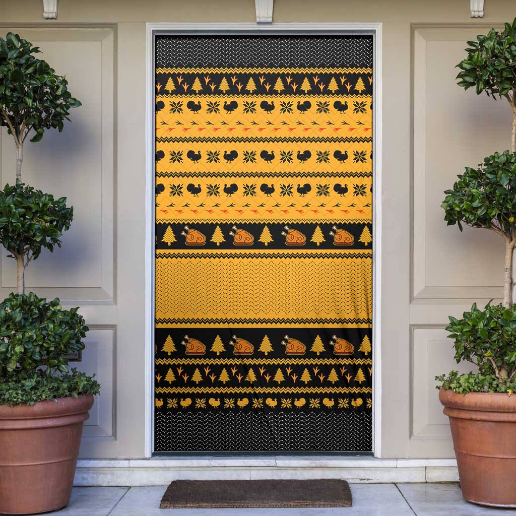Americans Turkey Hunting Thanksgiving Christmas Door Cover Xmas Holiday Patterns - Wonder Print Shop