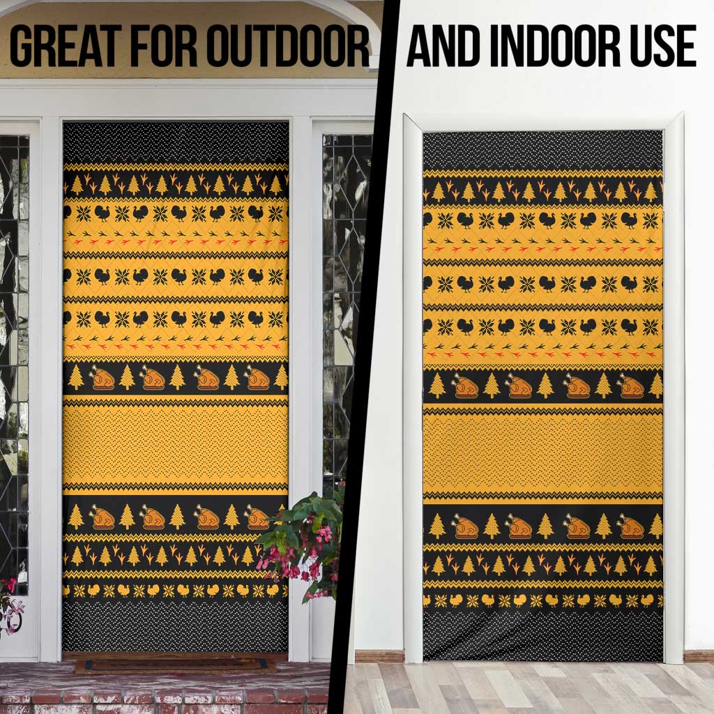 Americans Turkey Hunting Thanksgiving Christmas Door Cover Xmas Holiday Patterns - Wonder Print Shop