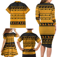 Americans Turkey Hunting Thanksgiving Christmas Family Matching Long Sleeve Bodycon Dress and Hawaiian Shirt Xmas Holiday Patterns - Wonder Print Shop