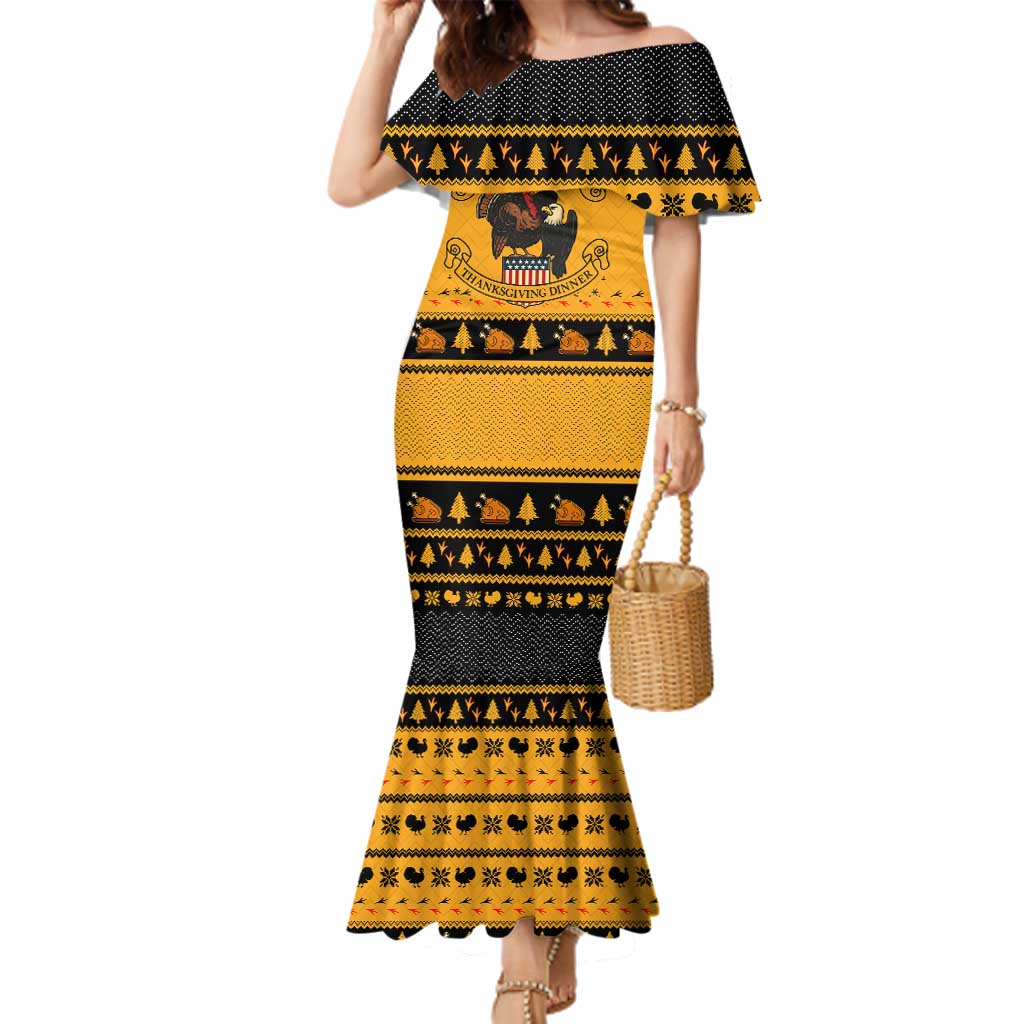 Americans Turkey Hunting Thanksgiving Christmas Family Matching Mermaid Dress and Hawaiian Shirt Xmas Holiday Patterns - Wonder Print Shop