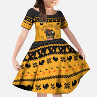 Americans Turkey Hunting Thanksgiving Christmas Family Matching Off The Shoulder Long Sleeve Dress and Hawaiian Shirt Xmas Holiday Patterns - Wonder Print Shop