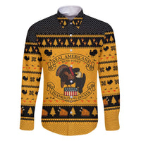 Americans Turkey Hunting Thanksgiving Christmas Family Matching Off The Shoulder Long Sleeve Dress and Hawaiian Shirt Xmas Holiday Patterns - Wonder Print Shop