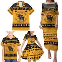 Americans Turkey Hunting Thanksgiving Christmas Family Matching Puletasi and Hawaiian Shirt Xmas Holiday Patterns - Wonder Print Shop