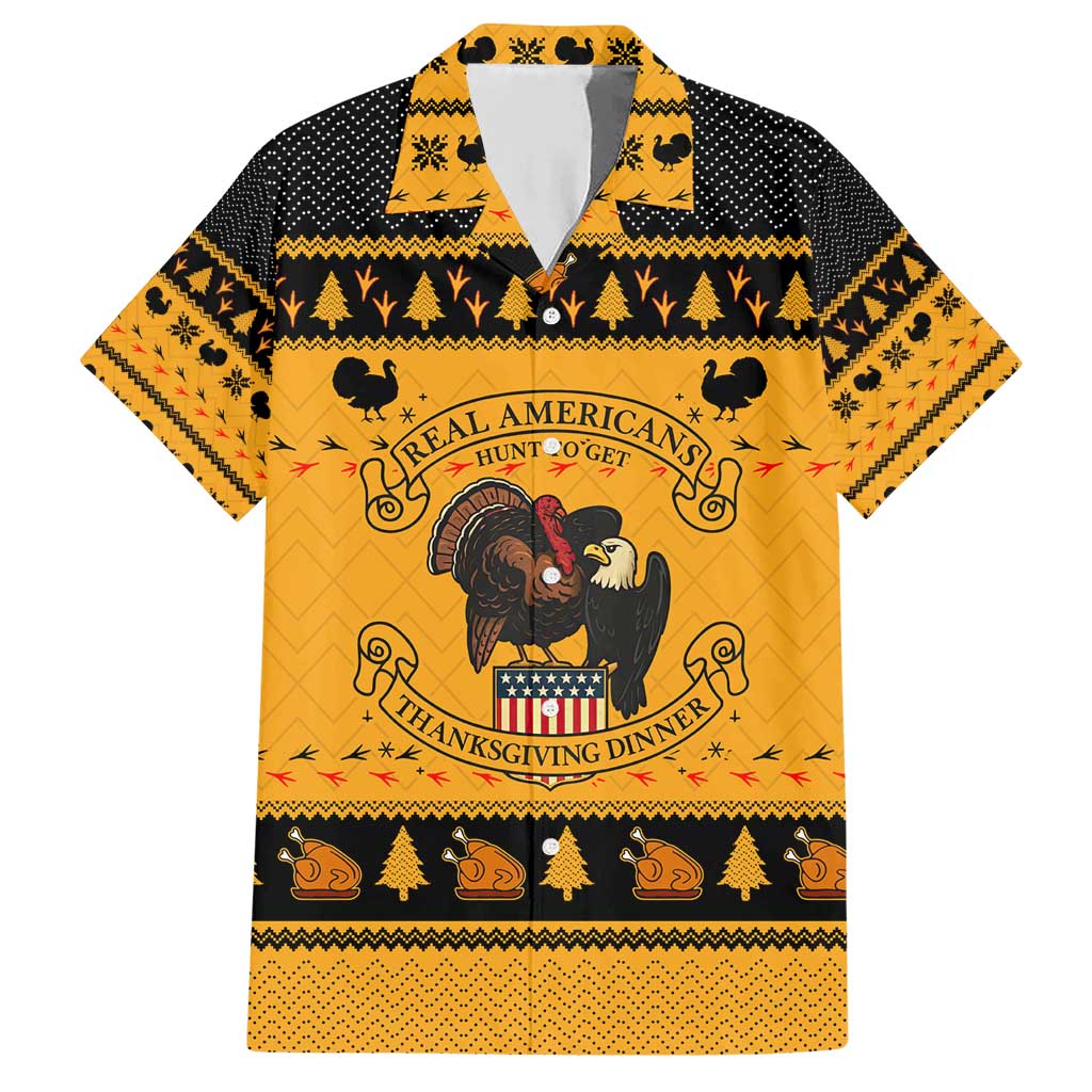 Americans Turkey Hunting Thanksgiving Christmas Family Matching Short Sleeve Bodycon Dress and Hawaiian Shirt Xmas Holiday Patterns - Wonder Print Shop