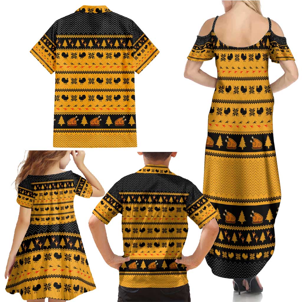 Americans Turkey Hunting Thanksgiving Christmas Family Matching Summer Maxi Dress and Hawaiian Shirt Xmas Holiday Patterns - Wonder Print Shop