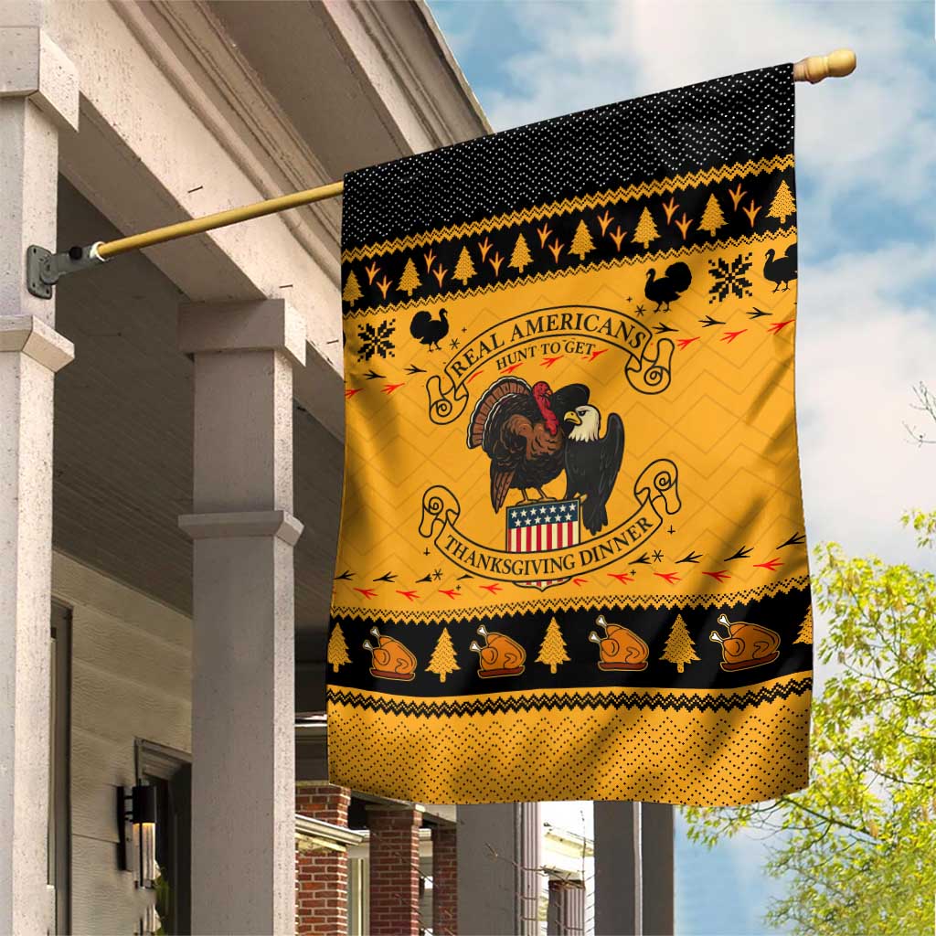 Americans Turkey Hunting Thanksgiving Christmas Garden Flag Xmas Holiday Patterns - Wonder Print Shop