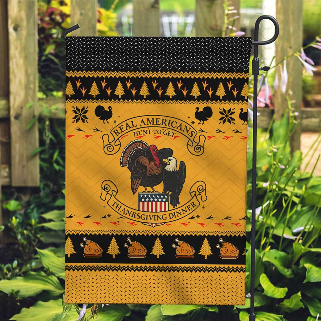 Americans Turkey Hunting Thanksgiving Christmas Garden Flag Xmas Holiday Patterns - Wonder Print Shop