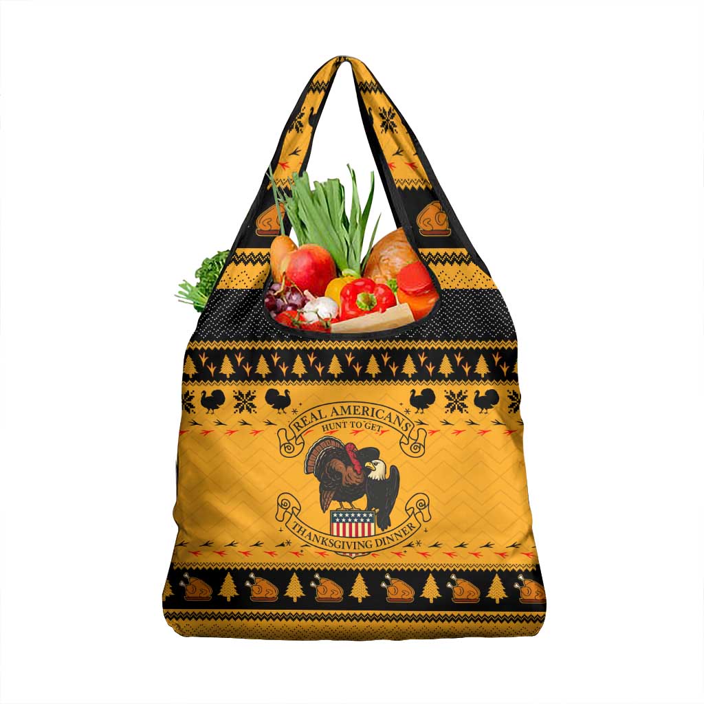 Americans Turkey Hunting Thanksgiving Christmas Grocery Bag Xmas Holiday Patterns - Wonder Print Shop