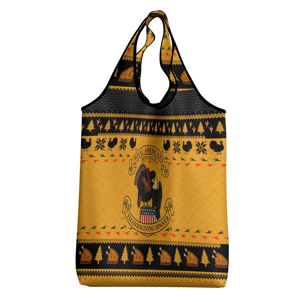 Americans Turkey Hunting Thanksgiving Christmas Grocery Bag Xmas Holiday Patterns - Wonder Print Shop