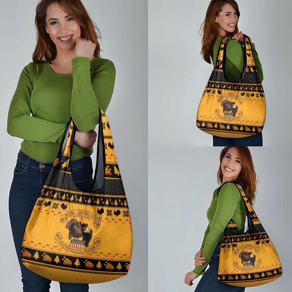 Americans Turkey Hunting Thanksgiving Christmas Grocery Bag Xmas Holiday Patterns - Wonder Print Shop