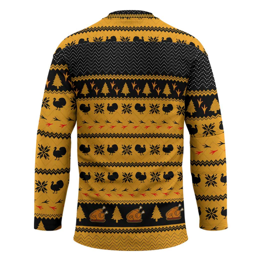 Americans Turkey Hunting Thanksgiving Christmas Hockey Jersey Xmas Holiday Patterns - Wonder Print Shop