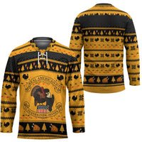 Americans Turkey Hunting Thanksgiving Christmas Hockey Jersey Xmas Holiday Patterns - Wonder Print Shop