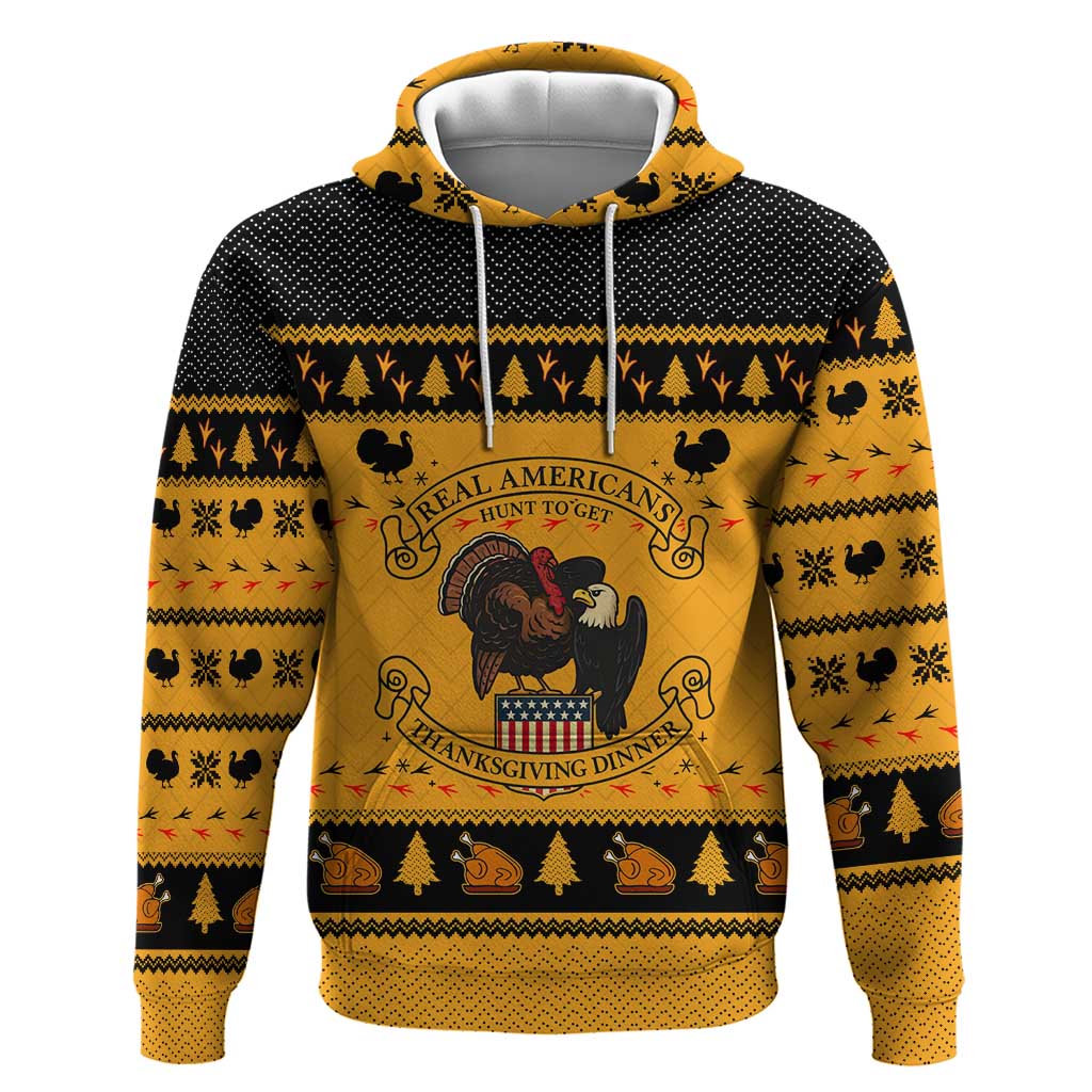 Americans Turkey Hunting Thanksgiving Christmas Hoodie Xmas Holiday Patterns - Wonder Print Shop