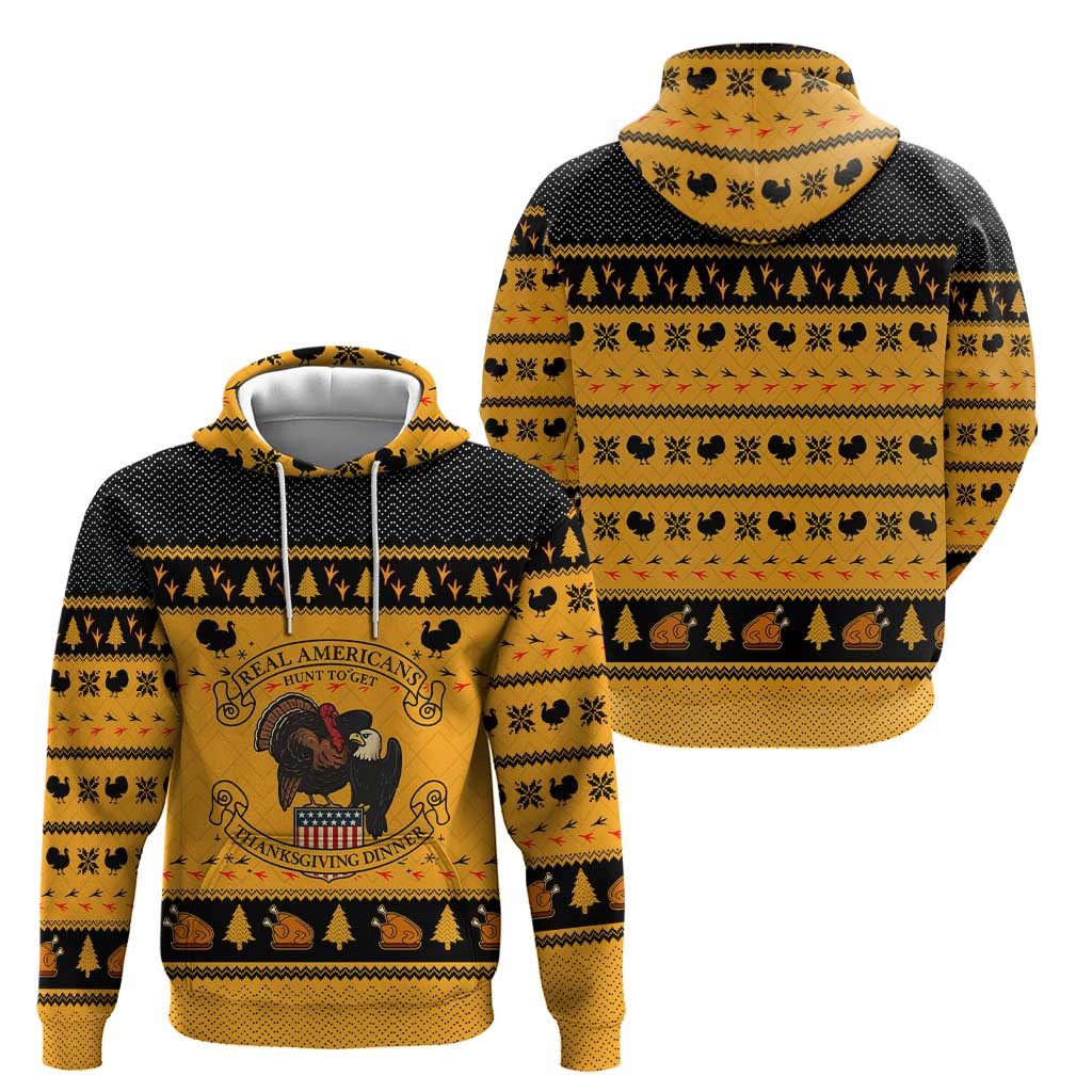 Americans Turkey Hunting Thanksgiving Christmas Hoodie Xmas Holiday Patterns - Wonder Print Shop