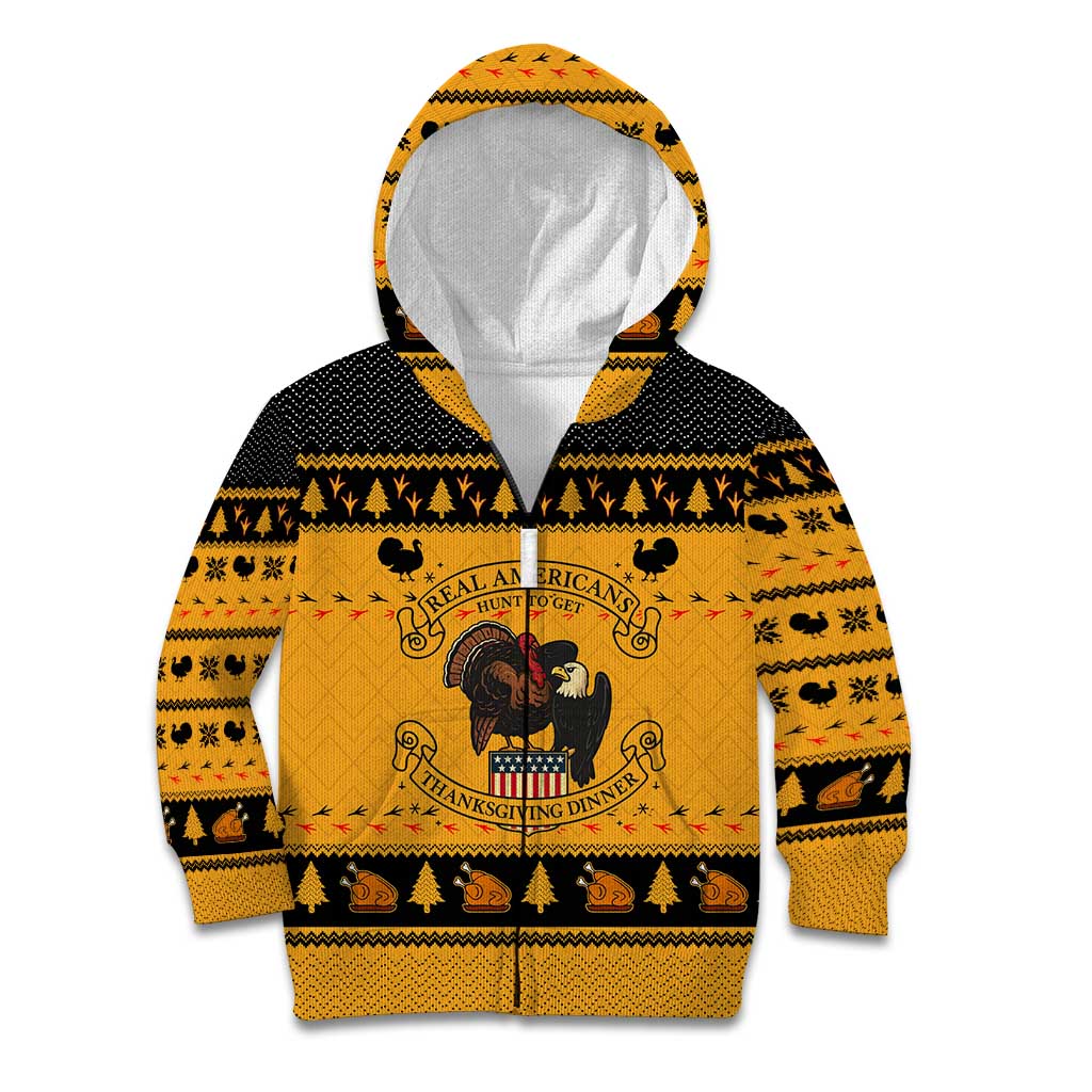 Americans Turkey Hunting Thanksgiving Christmas Kid Hoodie Xmas Holiday Patterns - Wonder Print Shop