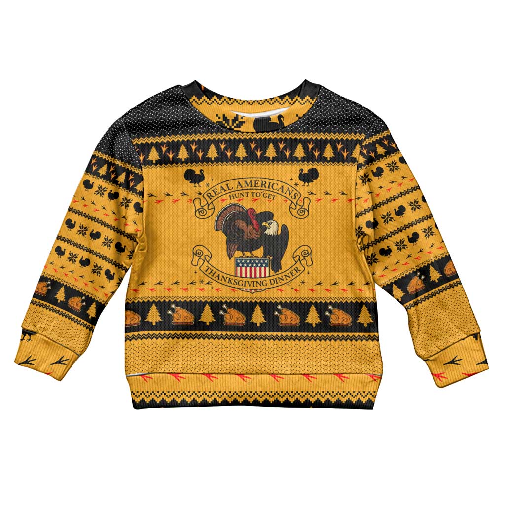 Americans Turkey Hunting Thanksgiving Christmas Kid Ugly Christmas Sweater Xmas Holiday Patterns - Wonder Print Shop