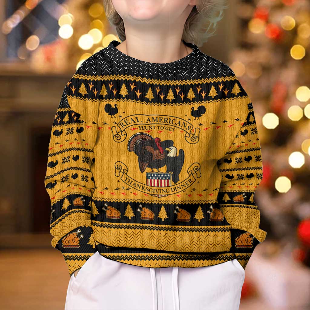 Americans Turkey Hunting Thanksgiving Christmas Kid Ugly Christmas Sweater Xmas Holiday Patterns - Wonder Print Shop