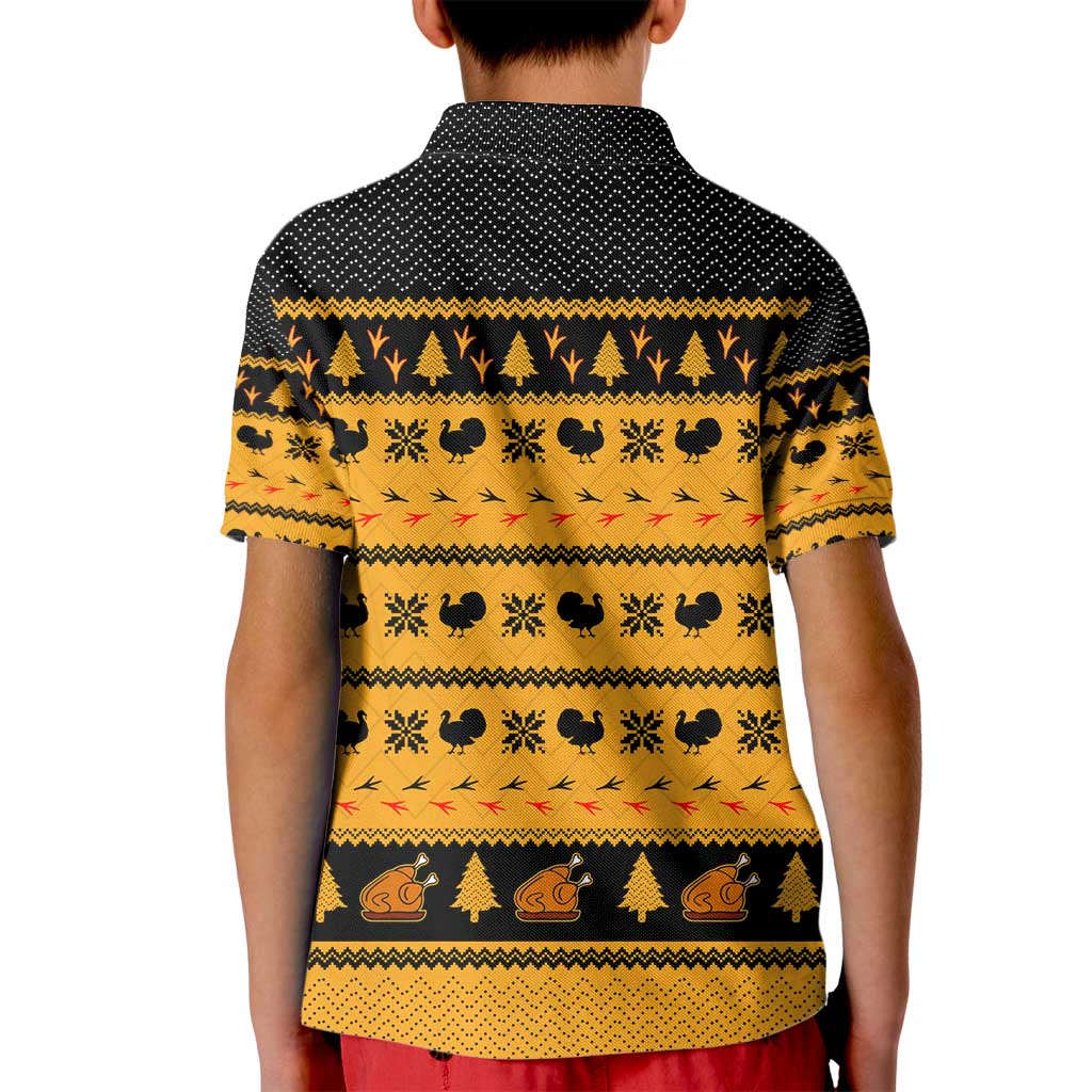 Americans Turkey Hunting Thanksgiving Christmas Kid Polo Shirt Xmas Holiday Patterns - Wonder Print Shop