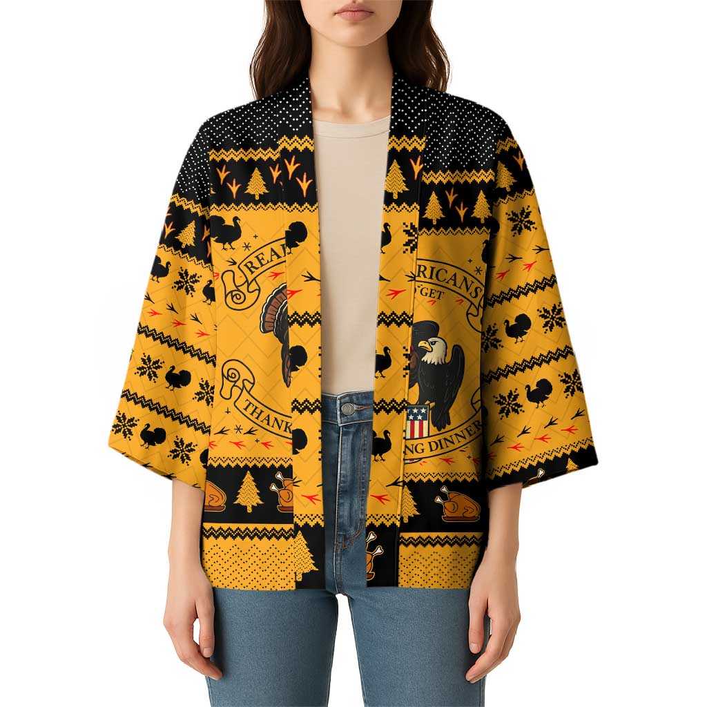 Americans Turkey Hunting Thanksgiving Christmas Kimono Xmas Holiday Patterns - Wonder Print Shop