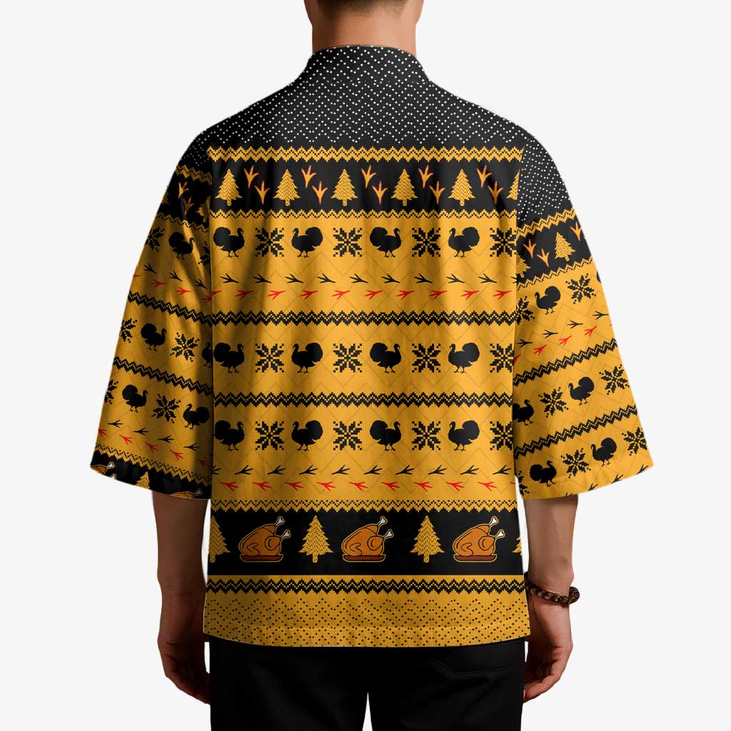 Americans Turkey Hunting Thanksgiving Christmas Kimono Xmas Holiday Patterns - Wonder Print Shop