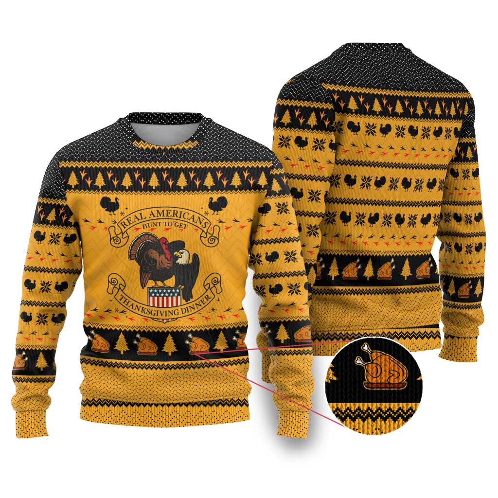 Americans Turkey Hunting Thanksgiving Christmas Ugly Christmas Sweater Xmas Holiday Patterns - Wonder Print Shop