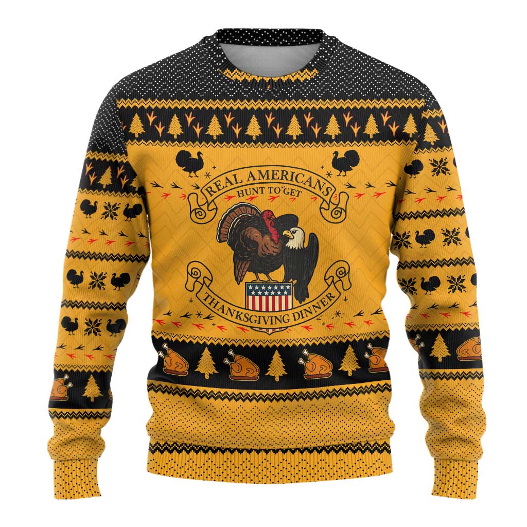 Americans Turkey Hunting Thanksgiving Christmas Ugly Christmas Sweater Xmas Holiday Patterns - Wonder Print Shop