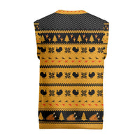 Americans Turkey Hunting Thanksgiving Christmas Knitted V-Neck Vest Xmas Holiday Patterns - Wonder Print Shop