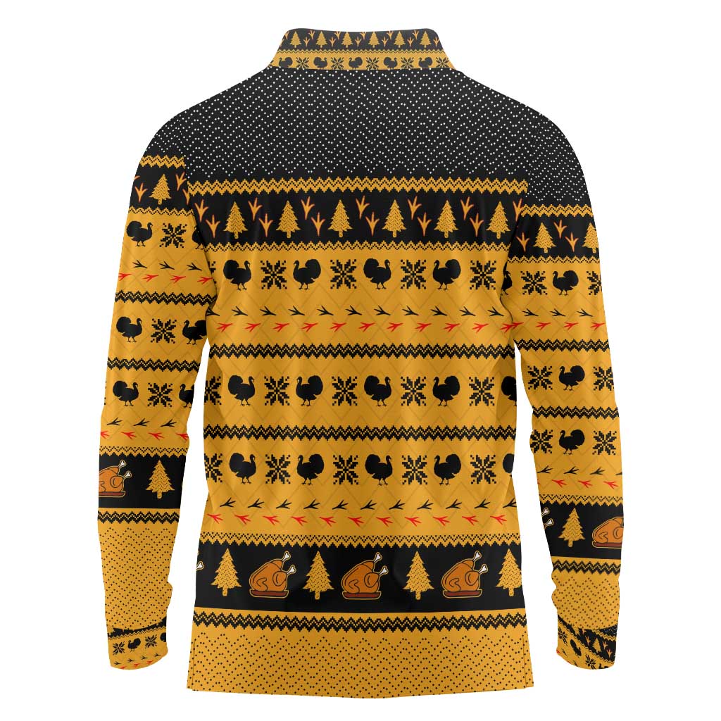 Americans Turkey Hunting Thanksgiving Christmas Long Sleeve Polo Shirt Xmas Holiday Patterns - Wonder Print Shop