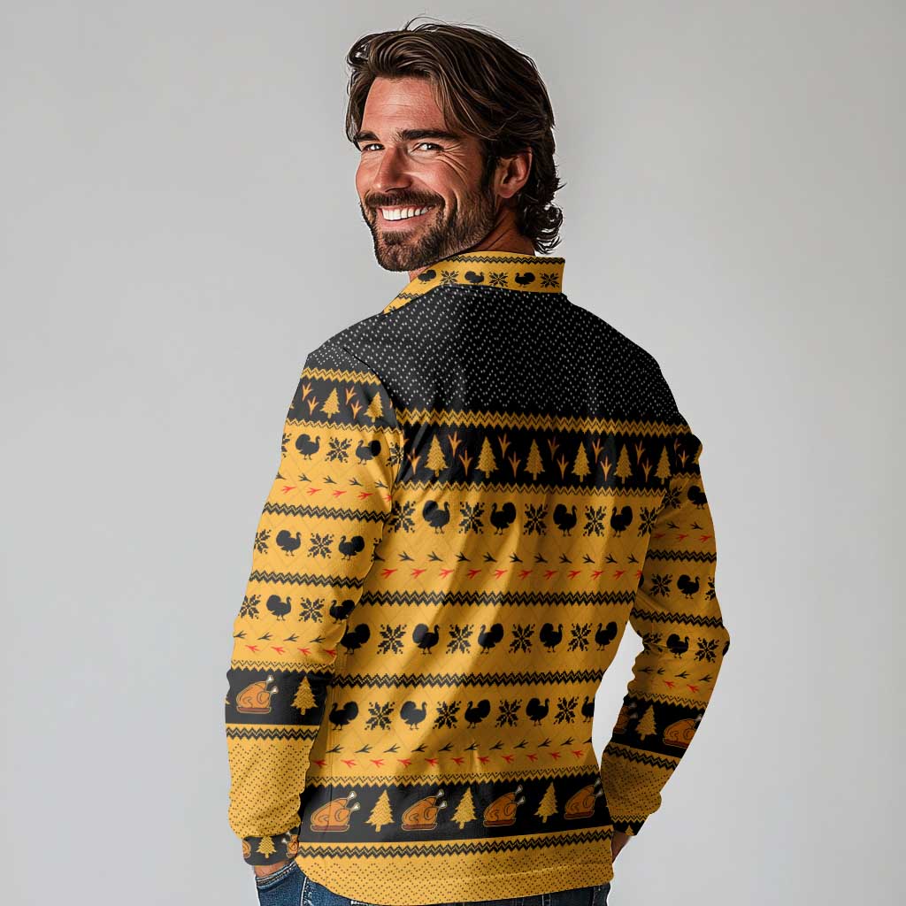 Americans Turkey Hunting Thanksgiving Christmas Long Sleeve Polo Shirt Xmas Holiday Patterns - Wonder Print Shop