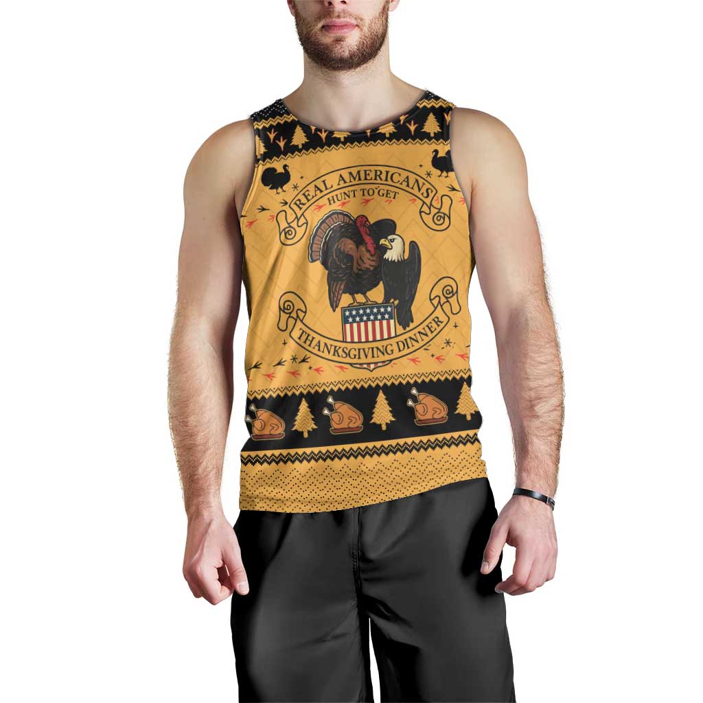 Americans Turkey Hunting Thanksgiving Christmas Men Tank Top Xmas Holiday Patterns - Wonder Print Shop