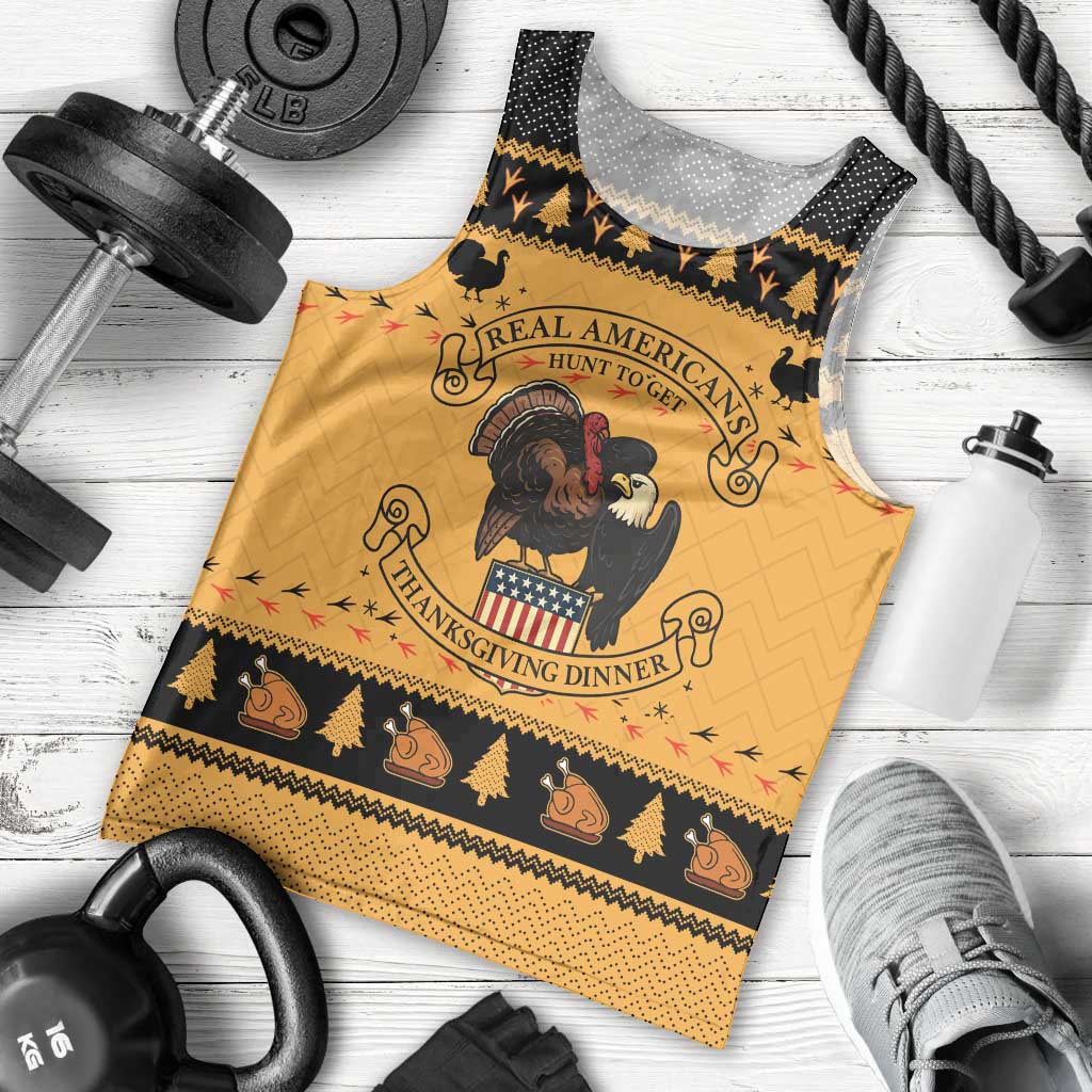 Americans Turkey Hunting Thanksgiving Christmas Men Tank Top Xmas Holiday Patterns - Wonder Print Shop
